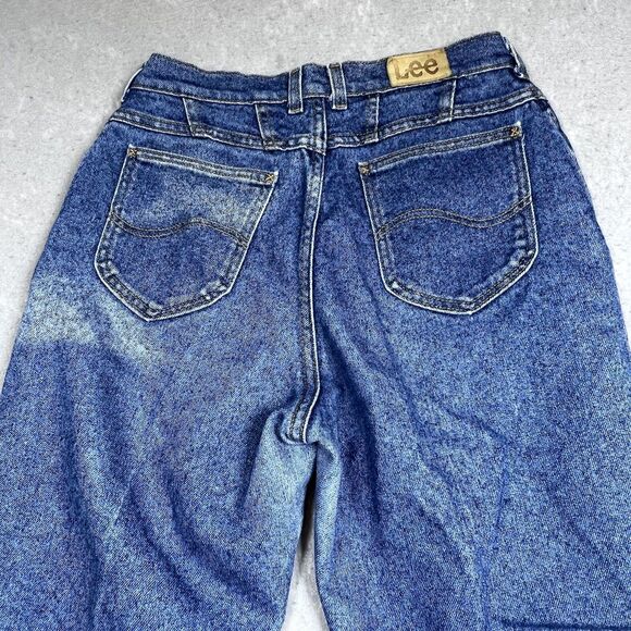 Vintage 80s LEE Sexy Chic Mom Tapered Jeans Womens SZ 31x30 High-Waist Acid-Wash - Picture 9 of 14